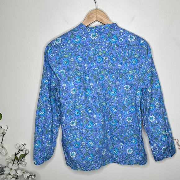 J. CREW Fresco Top in Floral Cotton Poplin Blue Sz S {H15} - Picture 5 of 8